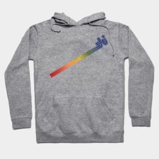 Ski - Downhill Skiing Enthusiast 70's Retro Design Hoodie